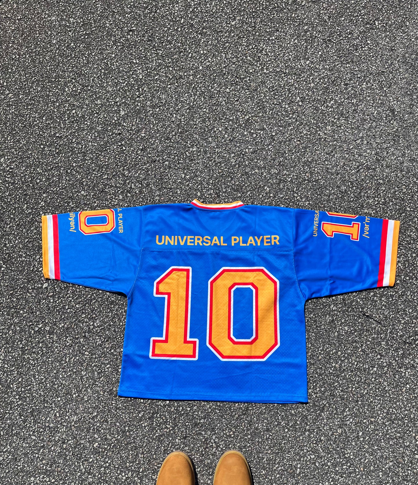 "UNIVERSAL PLAYER" Cropped American Football Jersey (Blue)